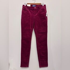 Velvet Burgundy Jeans Rockstar Old Navy Mid Rise Vibrant Stretchy Women’s Size 6